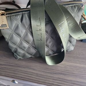 Nicole Miller Olive Quilted Crossbody Bag